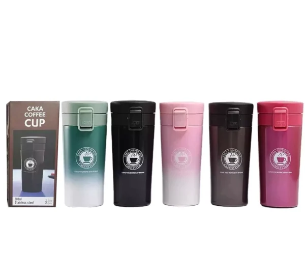 380ML Vacuum Insulated Stainless Steel Travel Mug with Flip Lid (Multicolor) - Image 4