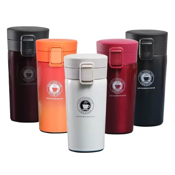 380ML Vacuum Insulated Stainless Steel Travel Mug with Flip Lid (Multicolor) - Image 7