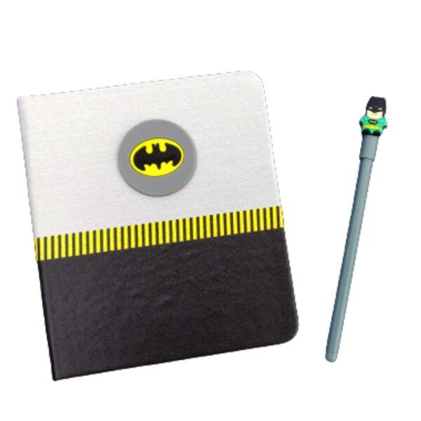 Superhero Series Bat Logo Notebook Diary - 80 Ruled Pages with Ball Pen, Birthday Gift for Kids