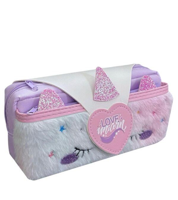 Unicorn EVA Double Pocket Zipper Pencil Case - Cute Storage Bag for Kids (Unicorn Love)