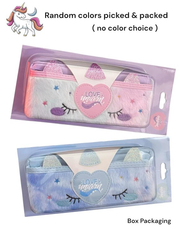 Unicorn EVA Double Pocket Zipper Pencil Case - Cute Storage Bag for Kids (Unicorn Love) - Image 5