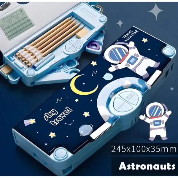 Astronaut Adventure Space-Themed Multifunctional Pencil Box with Pop-Up Buttons - Image 4