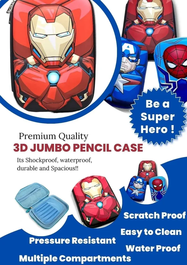 Iron-Man Jumbo Pencil Case for Kids' School Supplies - Image 5