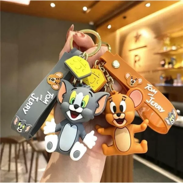 Pack of 2 - Tom and Jerry Keychains and Bag Charms for Kids | Birthday Party Return Gifts | Raksha Bandhan Gifts